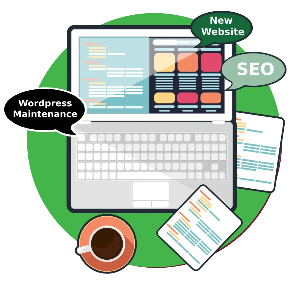 Wordpress Maintenance, SEO, New Website graphic